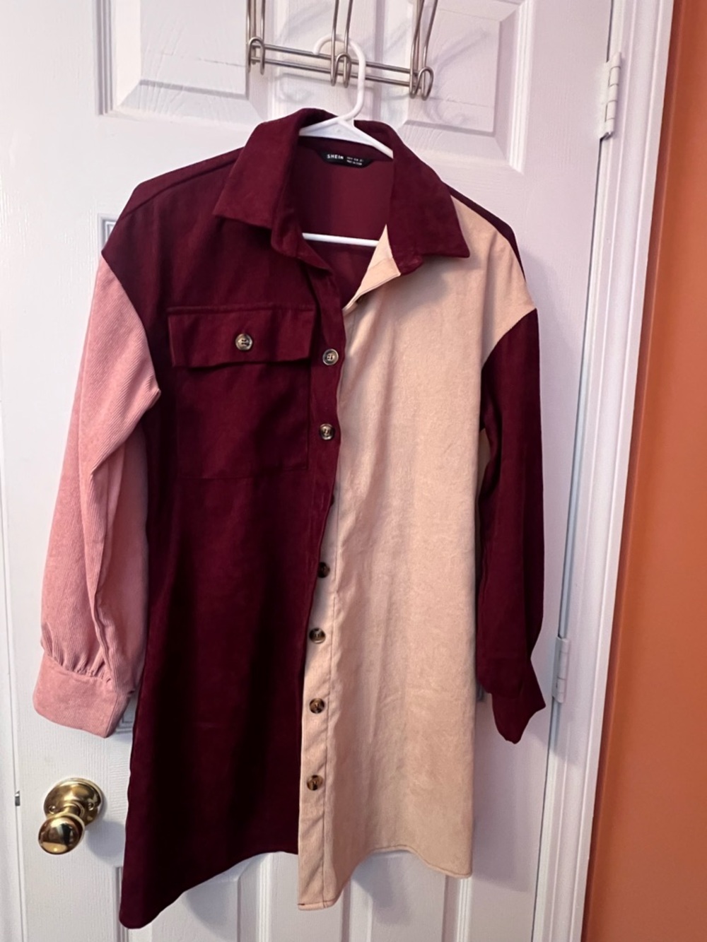 Colorblock Longline Dress — Blush & Burgundy